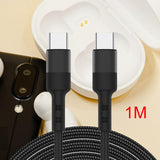 Maxbell USB C to USB c data Cable 3.8mm Od Durable for Computer Smartphones Notebook 100cm Black