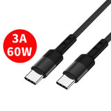 Maxbell USB C to USB c data Cable 3.8mm Od Durable for Computer Smartphones Notebook 150cm Black