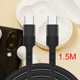 Maxbell USB C to USB c data Cable 3.8mm Od Durable for Computer Smartphones Notebook 150cm Black