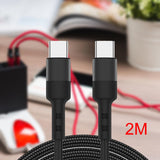 Maxbell USB C to USB c data Cable 3.8mm Od Durable for Computer Smartphones Notebook 200cm Black