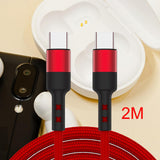 Maxbell USB C to USB c data Cable 3.8mm Od Durable for Computer Smartphones Notebook 200cm Red