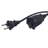Maxbell American 2Pin Male to Female Power Cable Cord Premium 3M/9.8ft Black