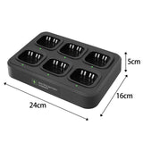 Maxbell 6-Way Charger Adapter for Walkie Talkie Two Way Radio for CP200 PR400 DP1400