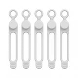 Maxbell 5 Pieces Cord Organizer Silicone Premium for Data Centers Household Home White
