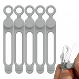 Maxbell 5 Pieces Cord Organizer Silicone Premium for Data Centers Household Home Grey