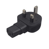 Maxbell UK to IEC320 C13 Power Adapter Black Connector for Pdu Ups Laptop Printer