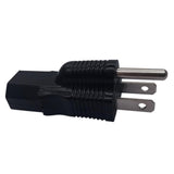 Maxbell Power Plug Adapter 5-15P Male to IEC 320 C13 Female Black American Standard