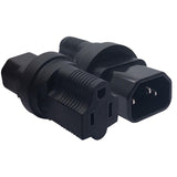 Maxbell IEC320 C14 to US Standard NEMA 5-15R Power Adapter 10A 15A for Business Trip