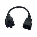 Maxbell IEC320 C14 to US Power Cable Cord Male to Female 3Pin Replacement 30cm
