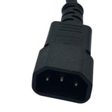 Maxbell IEC320 C14 to US Power Cable Cord Male to Female 3Pin Replacement 30cm