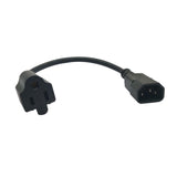 Maxbell IEC320 C14 to US Power Cable Cord Male to Female 3Pin Replacement 30cm