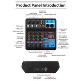 Maxbell DJ Mixer Board 5 Channel Portable Digital Mixer US Plug for Studio Recording