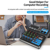 Maxbell DJ Mixer Board 5 Channel Portable Digital Mixer US Plug for Studio Recording