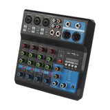 Maxbell DJ Mixer Board 5 Channel Portable Audio Mixer EU Power Adapter for Karaoke