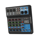 Maxbell DJ Mixer Board 5 Channel Portable Audio Mixer EU Power Adapter for Karaoke