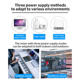 Maxbell DJ Mixer Board 5 Channel Portable Audio Mixer EU Power Adapter for Karaoke