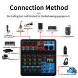 Maxbell DJ Mixer Board 5 Channel Portable Audio Mixer EU Power Adapter for Karaoke