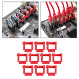 Maxbell 10 Pieces Pci-E Riser Card Retainer Computer Components PCIe Fixing Buckle Red
