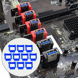 Maxbell 10 Pieces Pci-E Riser Card Retainer Computer Components PCIe Fixing Buckle Navy Blue
