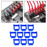 Maxbell 10 Pieces Pci-E Riser Card Retainer Computer Components PCIe Fixing Buckle Navy Blue