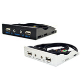 Maxbell 3.5inch 9Pin to USB 2.0 Hub Front Panel 2 USB 2.0 Ports Mic Interface for PC Black