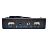 Maxbell 3.5inch 9Pin to USB 2.0 Hub Front Panel 2 USB 2.0 Ports Mic Interface for PC Black
