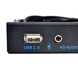 Maxbell 3.5inch 9Pin to USB 2.0 Hub Front Panel 2 USB 2.0 Ports Mic Interface for PC Black