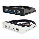 Maxbell 3.5inch 9Pin to USB 2.0 Hub Front Panel 2 USB 2.0 Ports Mic Interface for PC Black