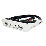 Maxbell 3.5inch 9Pin to USB 2.0 Hub Front Panel 2 USB 2.0 Ports Mic Interface for PC Argent