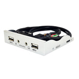 Maxbell 3.5inch 9Pin to USB 2.0 Hub Front Panel 2 USB 2.0 Ports Mic Interface for PC Argent