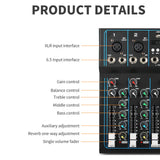 Maxbell DJ Mixing Board 4 Channel Mixer Small Audio Mixer EU Adapter Durable Black