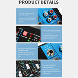 Maxbell DJ Mixing Board 4 Channel Mixer Small Audio Mixer EU Adapter Durable Black