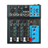 Maxbell DJ Mixing Board 4 Channel Mixer Small Audio Mixer EU Adapter Durable Black