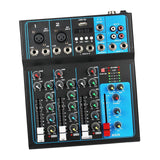 Maxbell DJ Mixing Board 4 Channel Mixer Small Audio Mixer EU Adapter Durable Black
