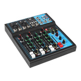 Maxbell DJ Mixing Board 4 Channel Mixer Small Audio Mixer EU Adapter Durable Black