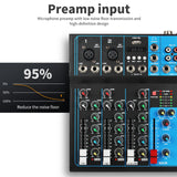 Maxbell DJ Mixing Board 4 Channel Mixer Small Audio Mixer EU Adapter Durable Black
