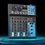 Maxbell DJ Mixing Board 4 Channel Mixer Small Audio Mixer EU Adapter Durable Black