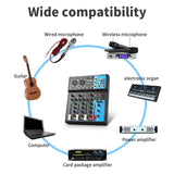 Maxbell DJ Mixing Board 4 Channel Mixer Small Audio Mixer EU Adapter Durable Black