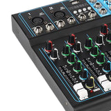 Maxbell DJ Mixing Board 4 Channel Mixer Small Audio Mixer EU Adapter Durable Black