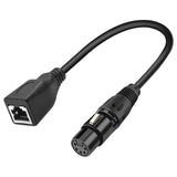 Maxbell XLR 5 Pin Female to RJ45 Female Adapter Cable 30cm/1ft for Recording Studio