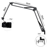 Maxbell 360 Adjustable Bed Phone Stand Long Arm Stand Metal Bracket for Taking Photo