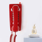 Maxbell Wall Phone Handset Volume Control Wall Telephone for Living Room Office Red