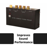 Maxbell Compact Phono Preamp Turntable Preamplifier with Power Switch for Amplifiers
