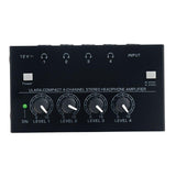 Maxbell Headphone Amplifier 4 Channels 4Pcs 1/4" TRS Audio Input for Studio Mixing