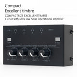 Maxbell Headphone Amplifier 4 Channels 4Pcs 1/4" TRS Audio Input for Studio Mixing