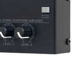Maxbell Headphone Amplifier 4 Channels 4Pcs 1/4" TRS Audio Input for Studio Mixing
