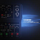Maxbell USB Audio Interface 16Bit/49 KHz Audio Mixer Console Interface for Recording