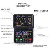 Maxbell USB Audio Interface 16Bit/49 KHz Audio Mixer Console Interface for Recording