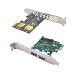 Maxbell Pci-e 1x to USB 3.2 Gen1 5Gbps Expansion Card PCIe to USB Card for Desktops Black Built in USB