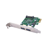 Maxbell Pci-e 1x to USB 3.2 Gen1 5Gbps Expansion Card PCIe to USB Card for Desktops Green Rear USB